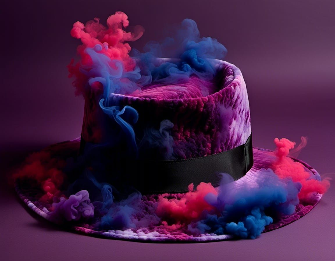 Designer Hat of Colored Smoke in Glam Room