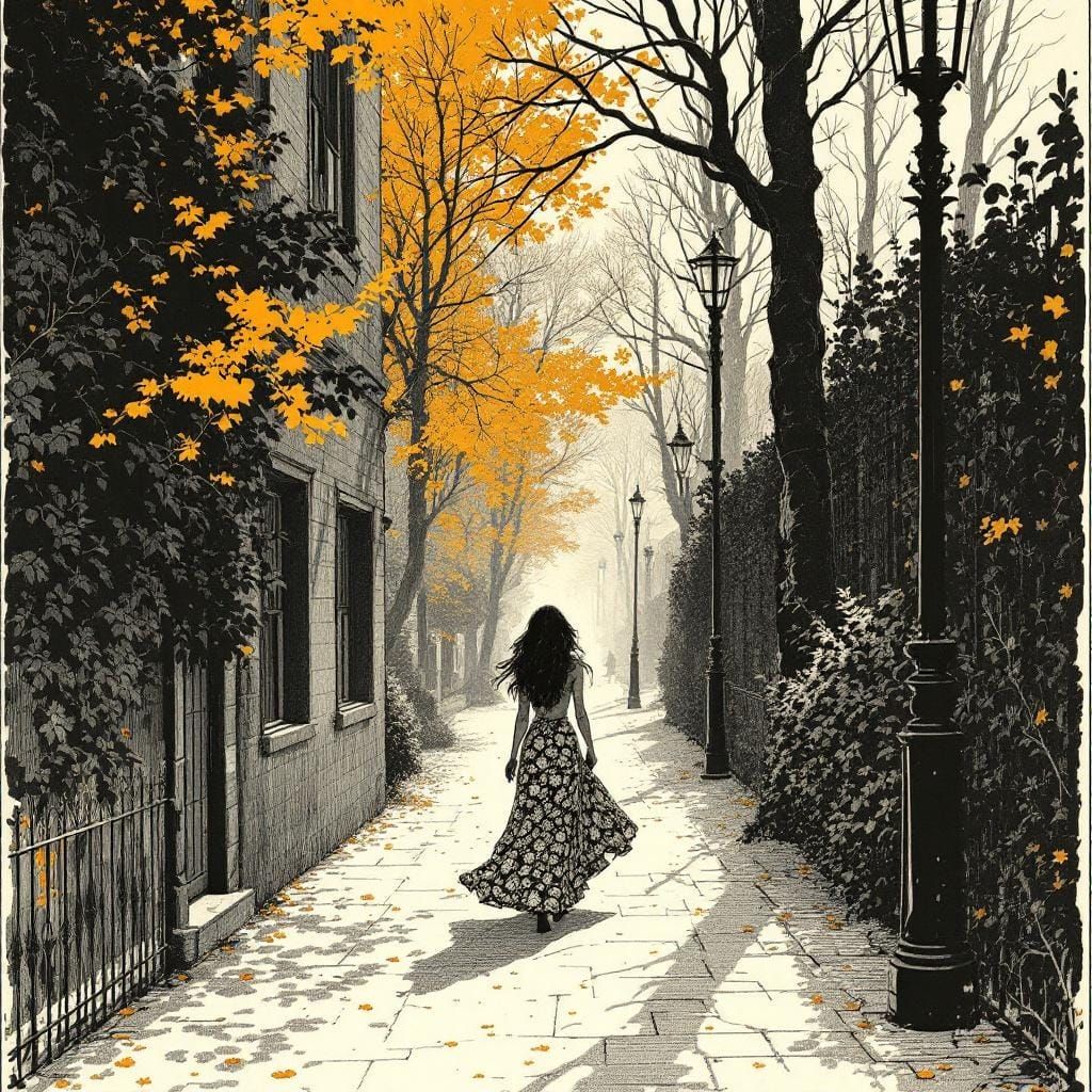 Elegant Figure in Ink, Inspired by Beardsley and Ingres