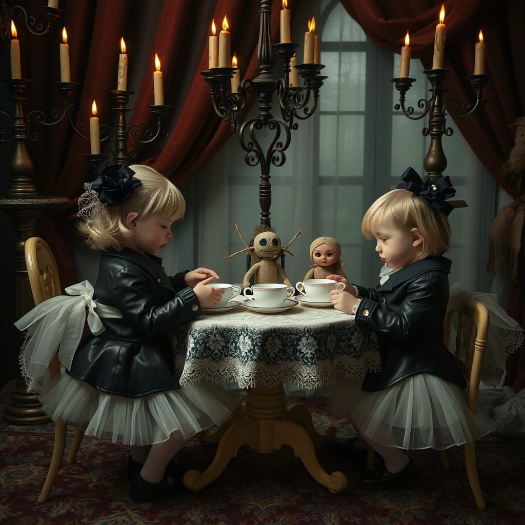 Gothic Toddler Tea Party with Voodoo Dolls