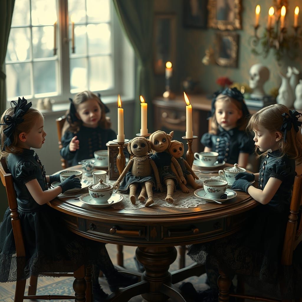 Gothic Toddler Tea Party with Voodoo Dolls