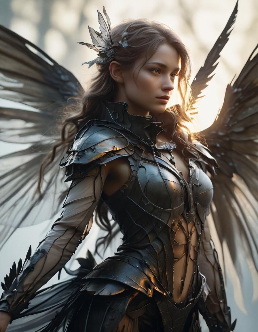 Ethereal Fairy Portrait in Dark Fantasy Style