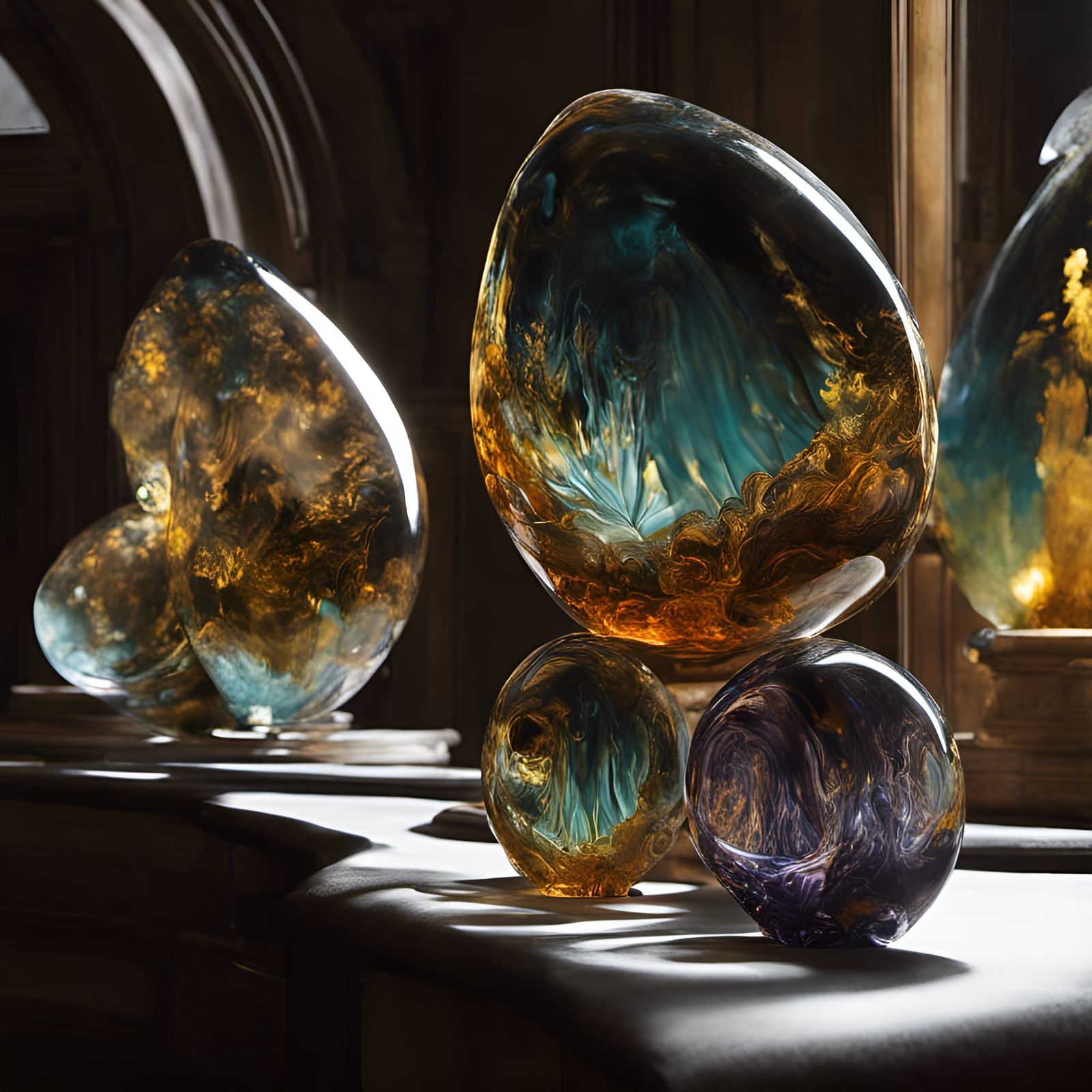 Surreal Rock Singers in Abstract Dreamscape