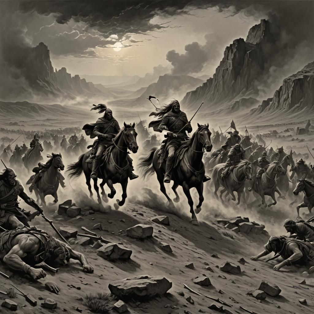 Epic Riders Chase Across Barren Wasteland