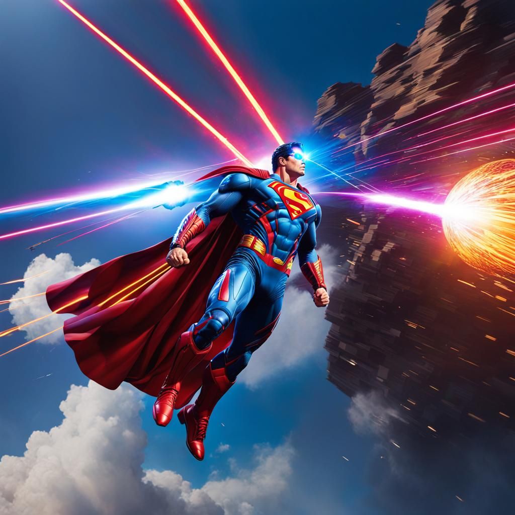 Superman Charging Laser Vision in Tactical Suit
