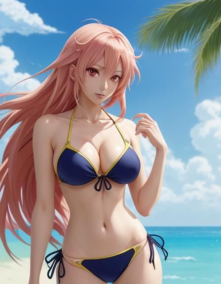 Girl in Bikini: Anime Key Visual Art