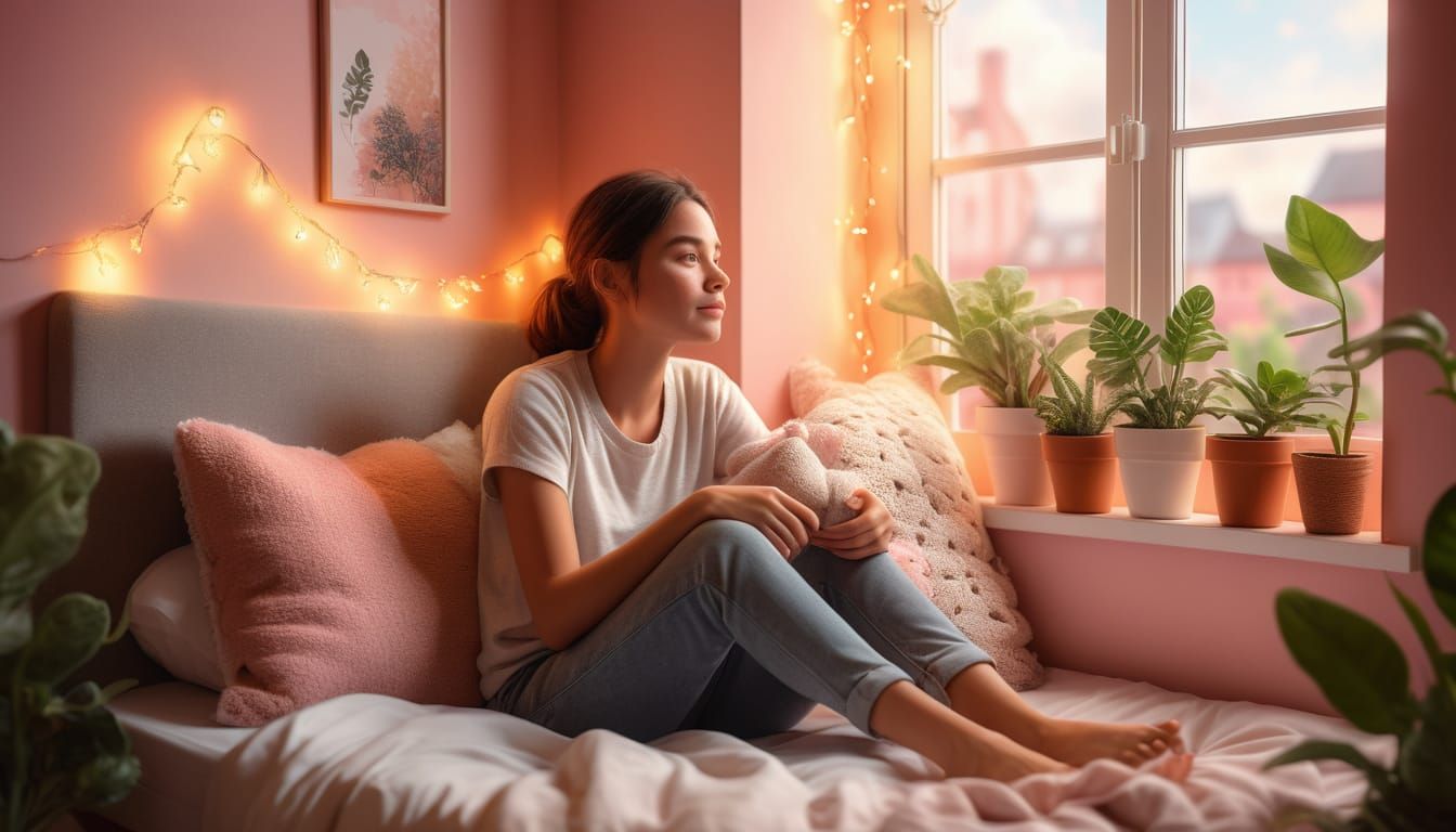 Cozy Bedroom with Fairy Lights, Concept Art