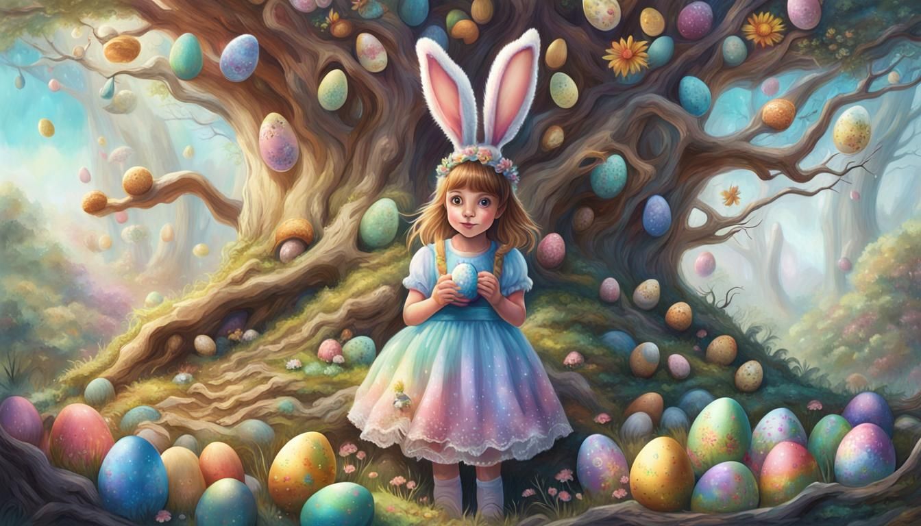 Easter Bunny Hides Eggs in Enchanted Forest