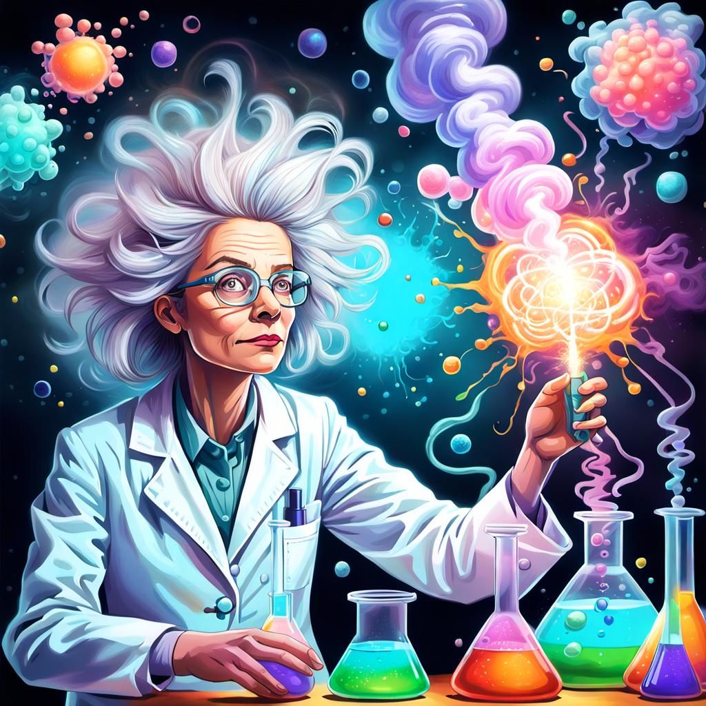 Crazy female scientist