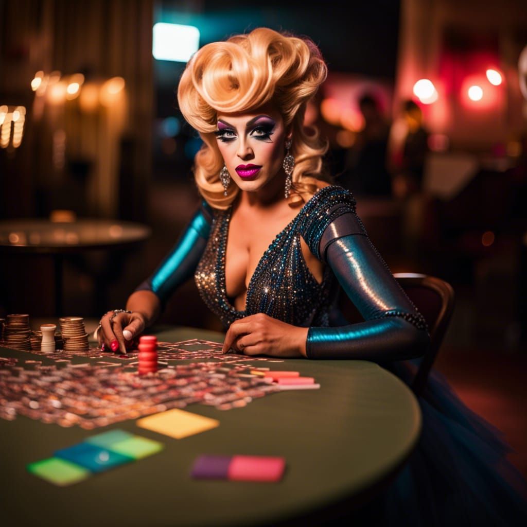 Striking Drag Queen Portrait with Bokeh Effect