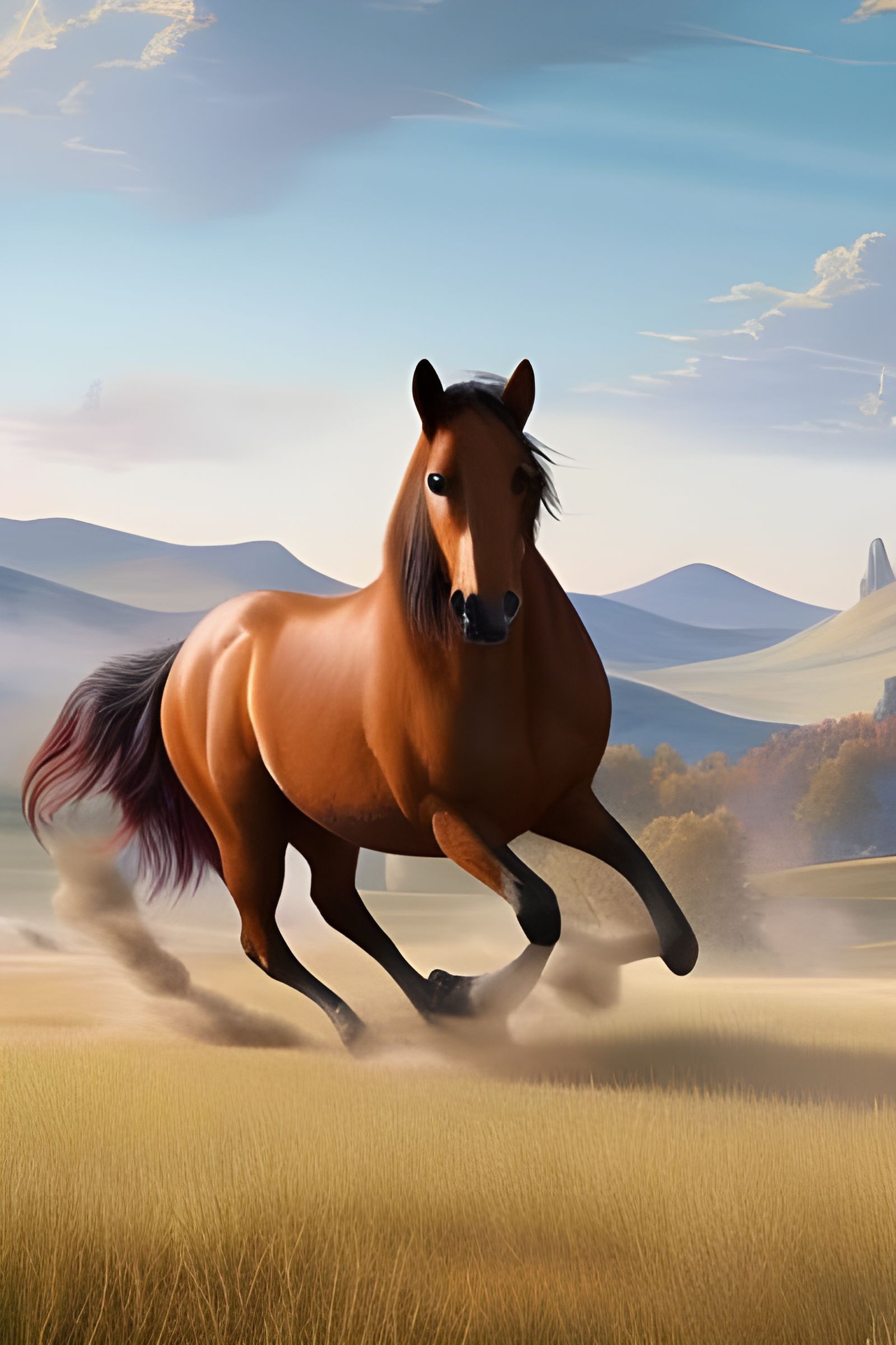 Wild Horses Run Free: Epic Prairie Scene