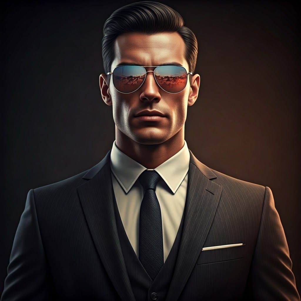 Glamorous Man in Sunglasses: Cinematic Film Aesthetic