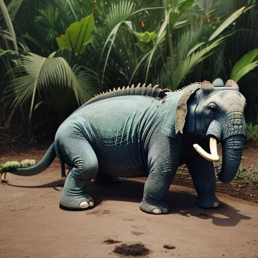 Elephant Iguana Hybrid Creature Photo