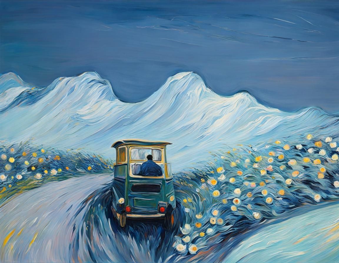 Abstract Impasto Painting in Van Gogh Style