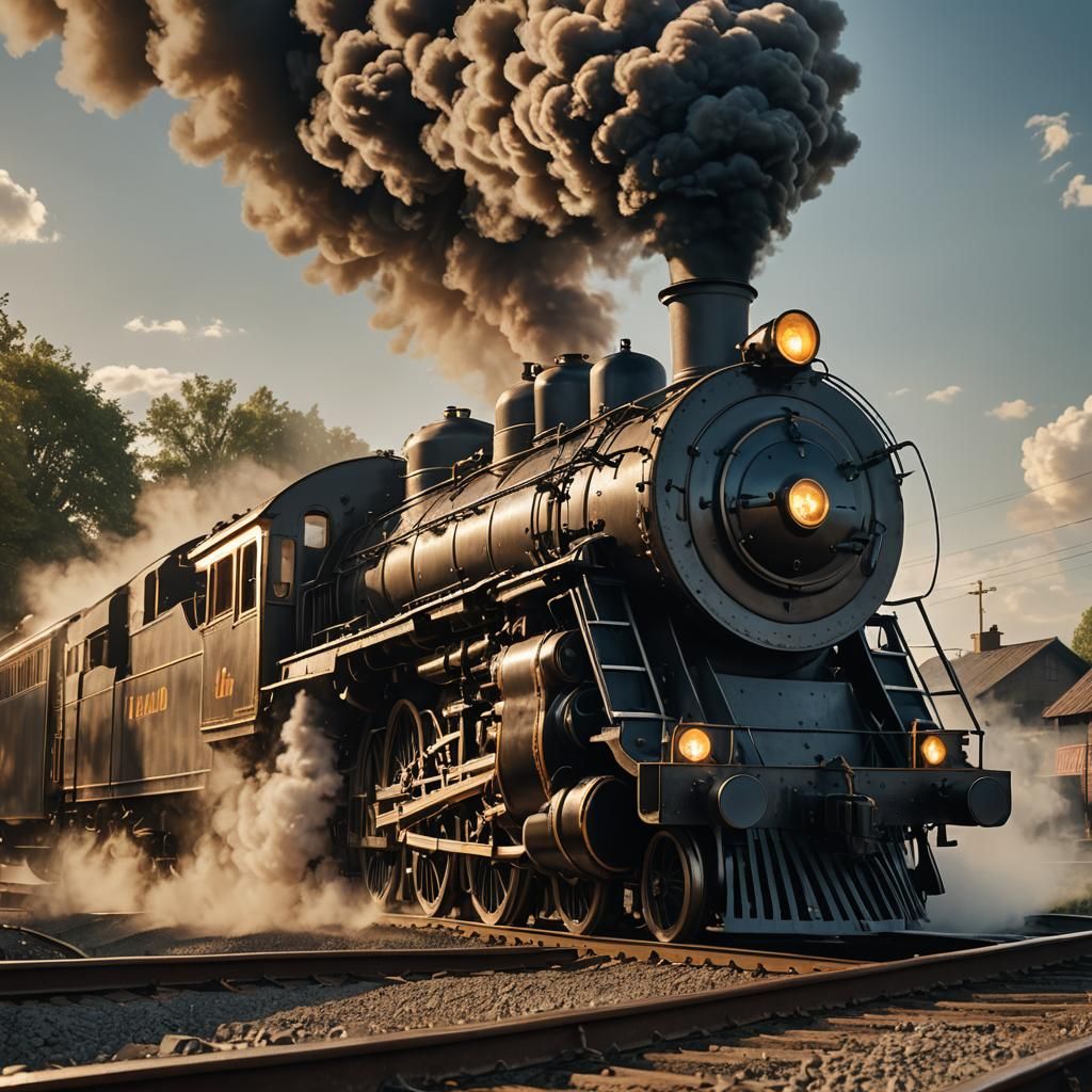 Steam Locomotive in Motion: Dynamic Realism