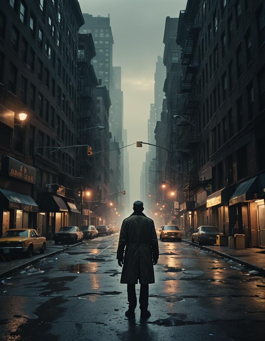 Division Agent in Dark City Street: Cinematic Still