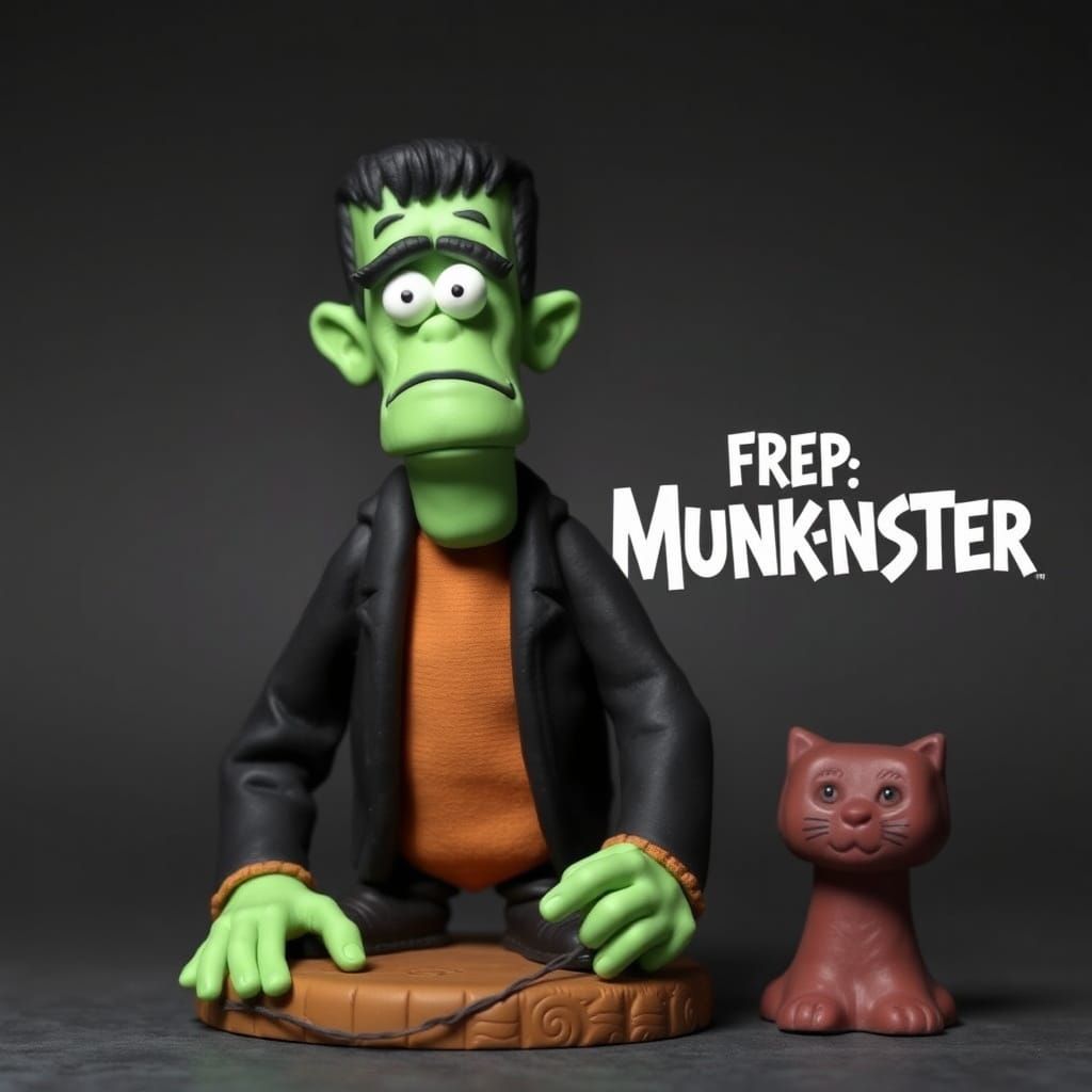 Claymation Herman Munster Character Portrait