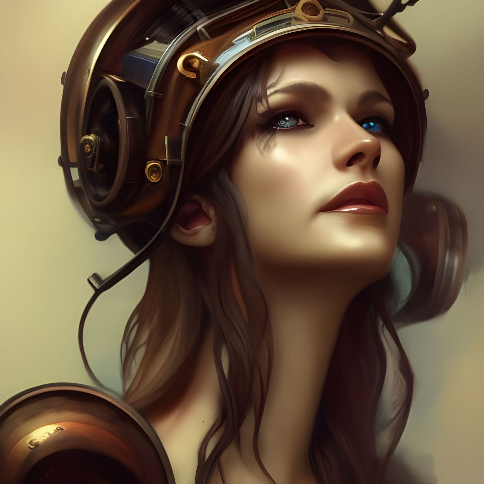 Steampunk Wolf Engine Portrait in 8K