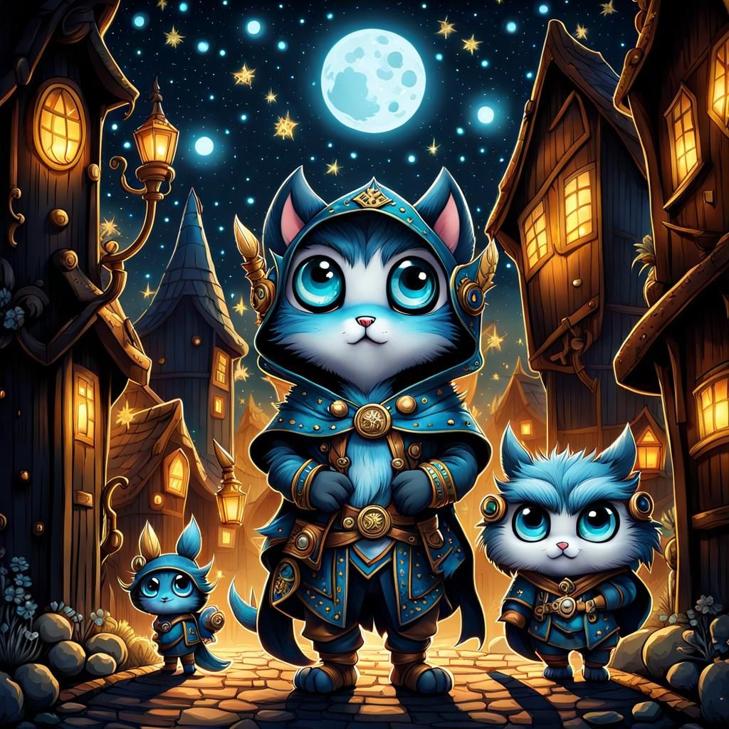 Chibi Monster Adventurers Guard Fantasy Village