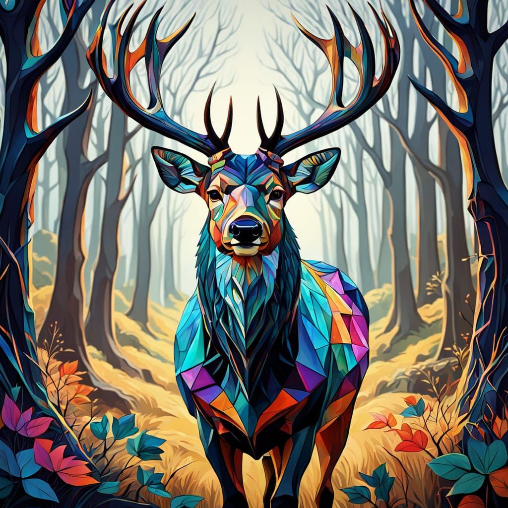 Majestic Geometric Deer Buck