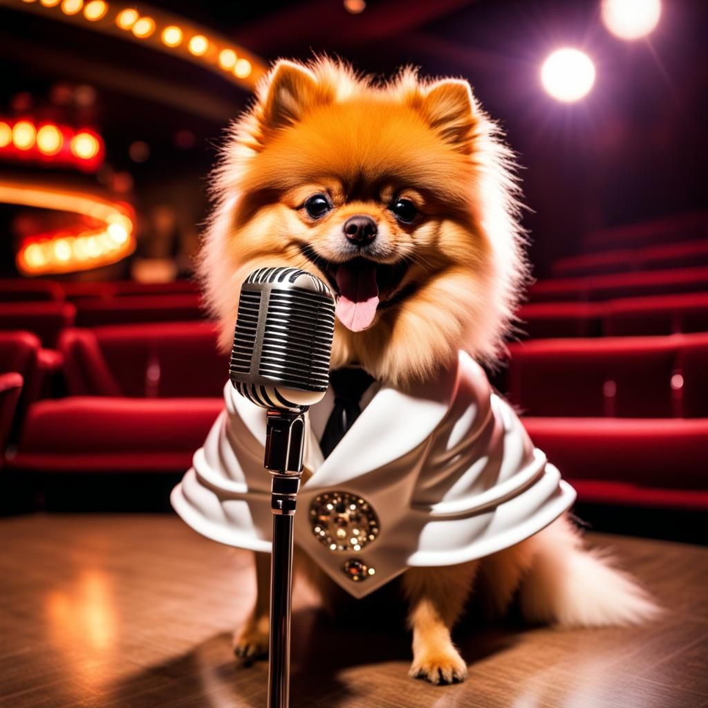 Pomeranian Elvis Impersonator in Las Vegas