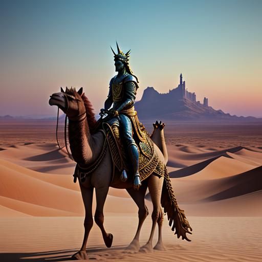 Statue of Liberty on Camel: Fantasy Art
