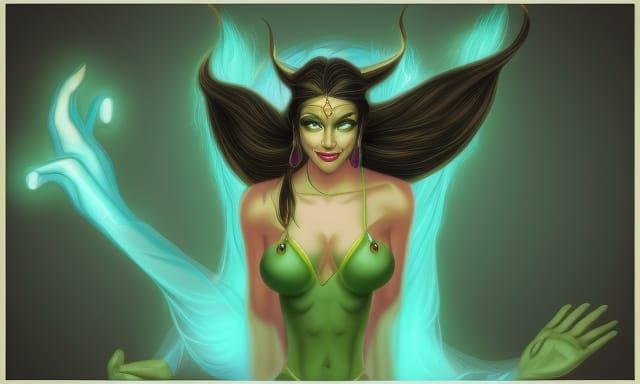 Mystical Female Jinn in Magical Setting