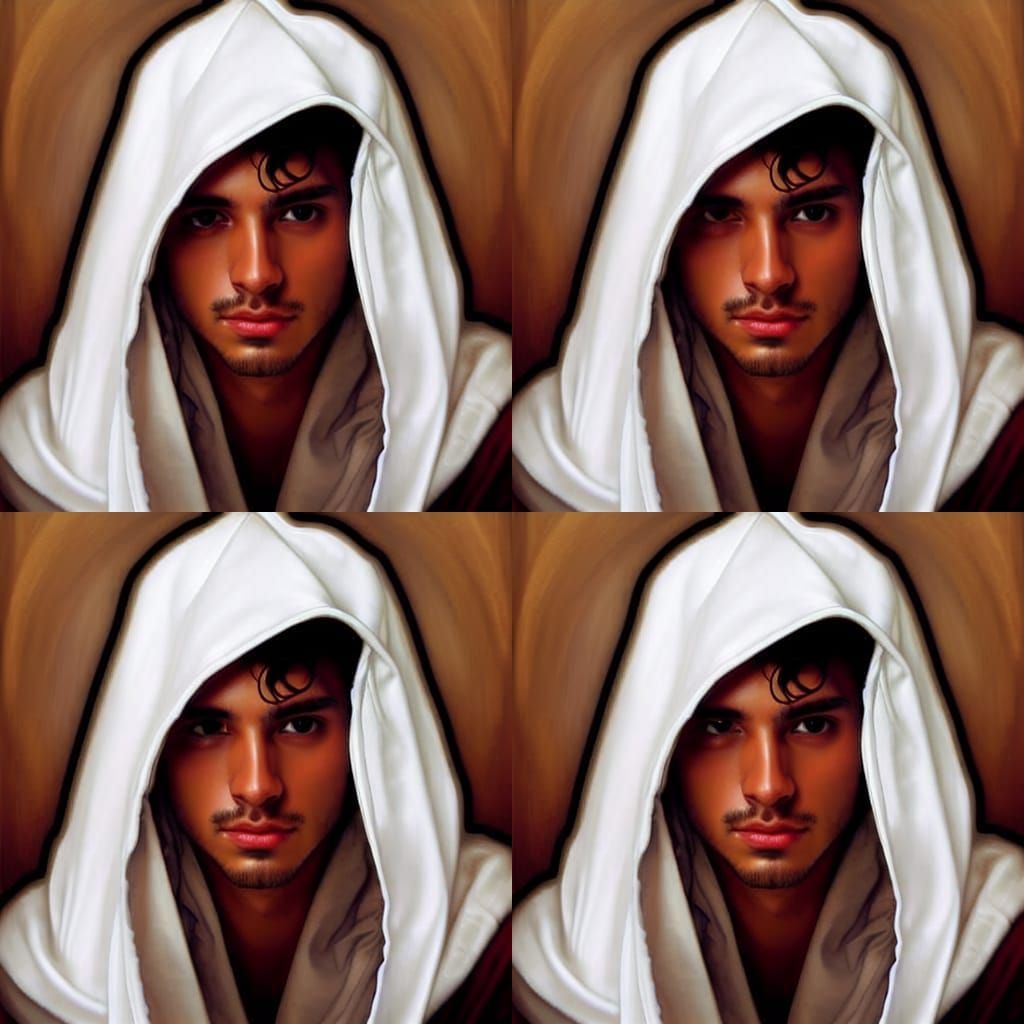 Portrait of a Shy Puerto Rican Man in Hyperrealism Style