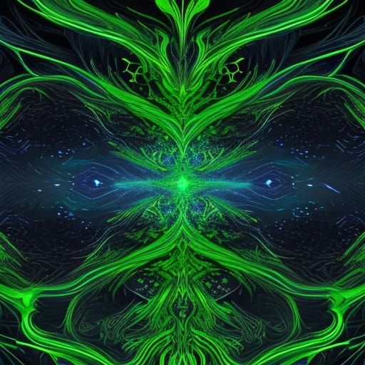 Abstract Code Forms in Expressionist Oil Painting Style