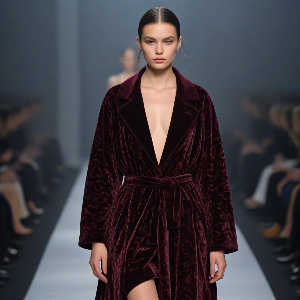 Armani Autumn-Winter Fashion Show: Luxurious Velvet & Silk