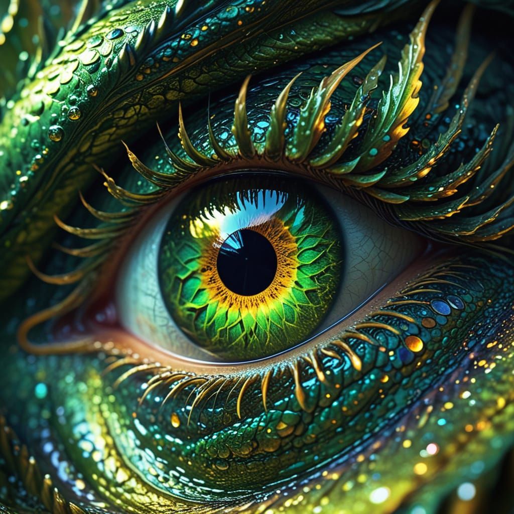 Dreamlike Dragon's Eyes in Iridescent Hues