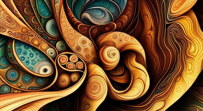 Abstract Vector Fractal with Zentangle and Runic Elements