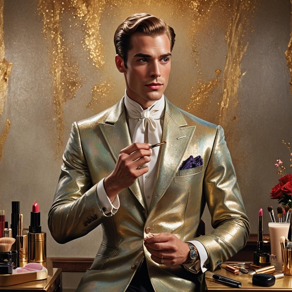 Handsome Duke with Makeup: Matte Painting in Vibrant Colors