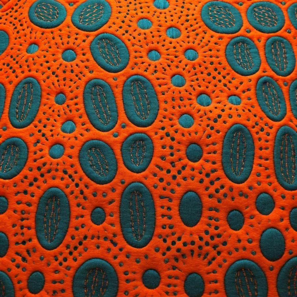 Symmetrical Textile Pattern in Kusama Style