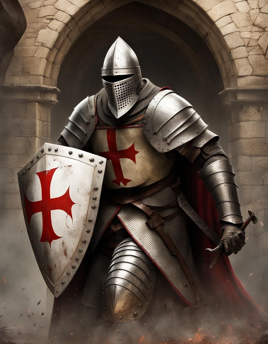 Knight Templar with Damaged Shield