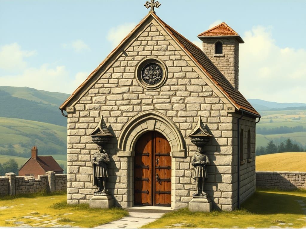 Romanesque Church Amidst Rolling Landscape