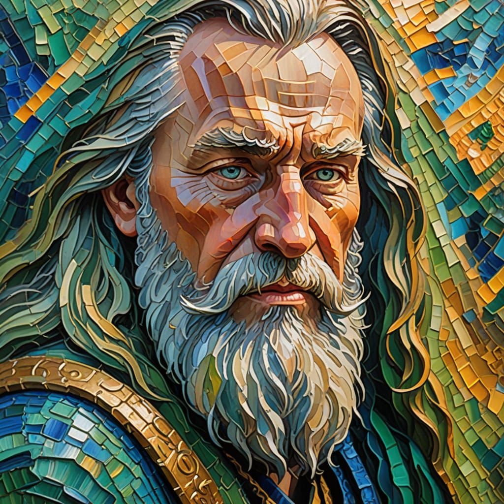 Odin in Expressive Oil Painting