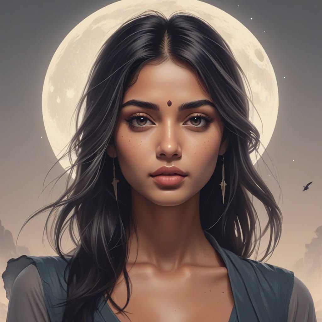 Ethereal beauty beneath the silver moonrise