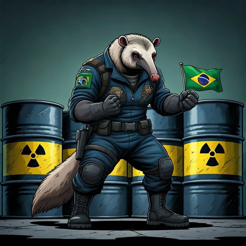 Anteater Dominance: Comic Book Style Radioactive Scene