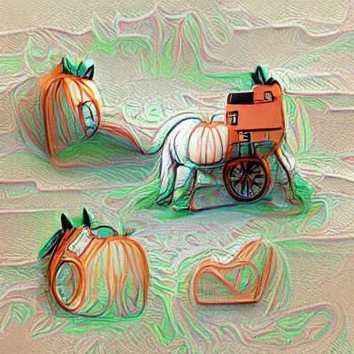 Sentient Horse-Drawn Pumpkin: A Whimsical Fantasy
