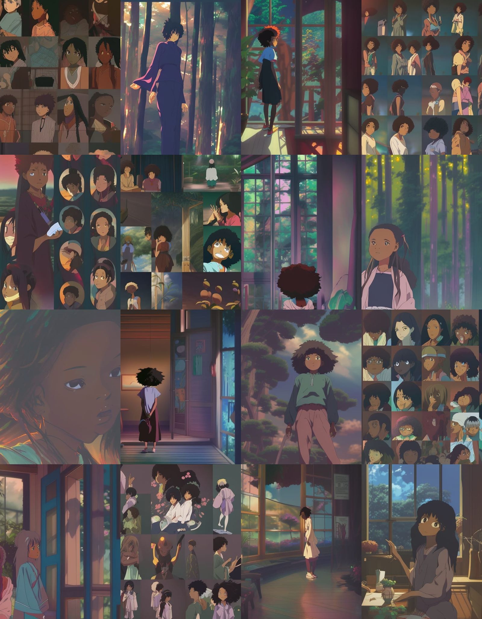 Black Woman in Anime Key Visual Style