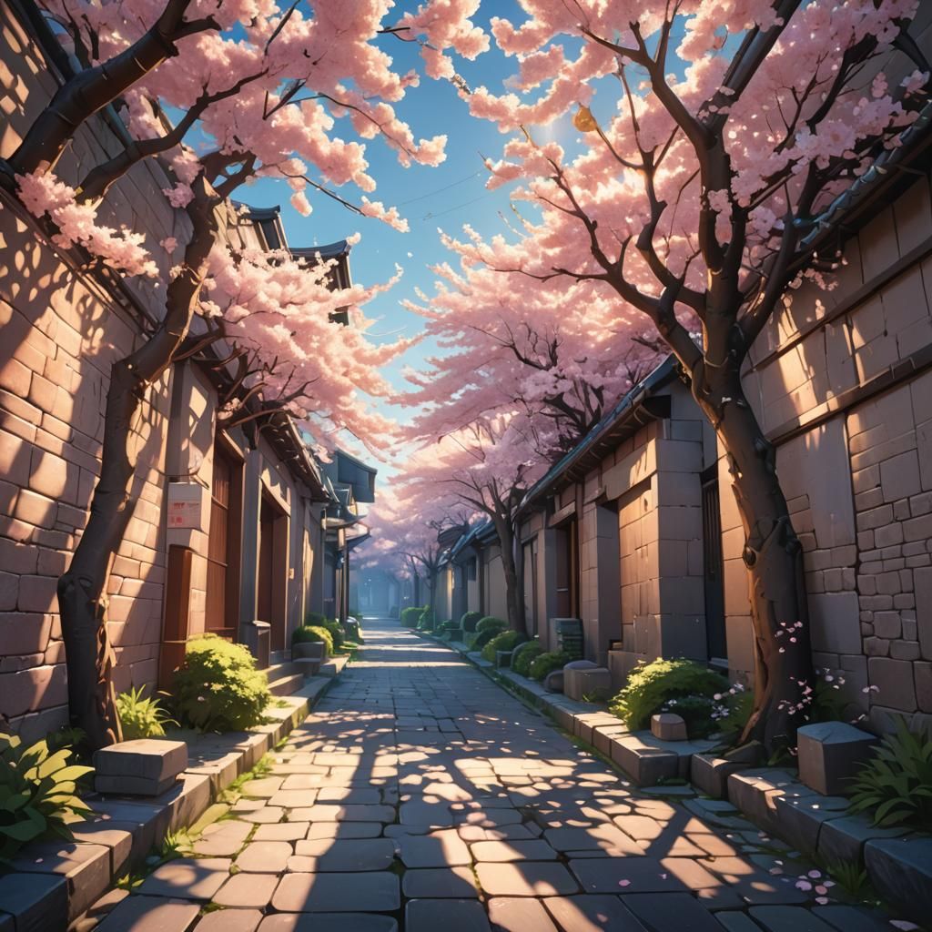 Cherry Blossoms in Anime Style by Torrid Sun