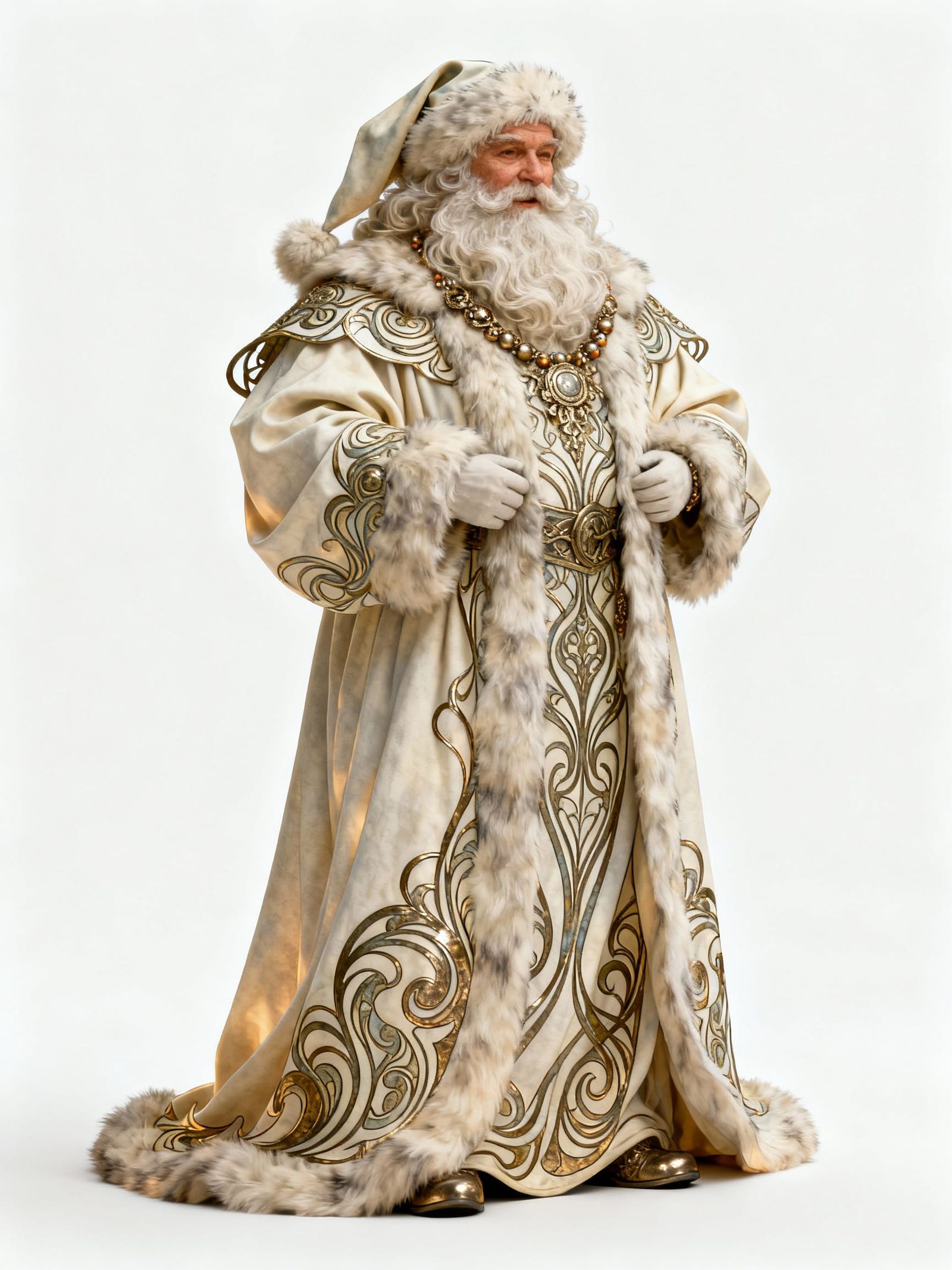 Hyperrealistic Santa Claus in Art Nouveau Style