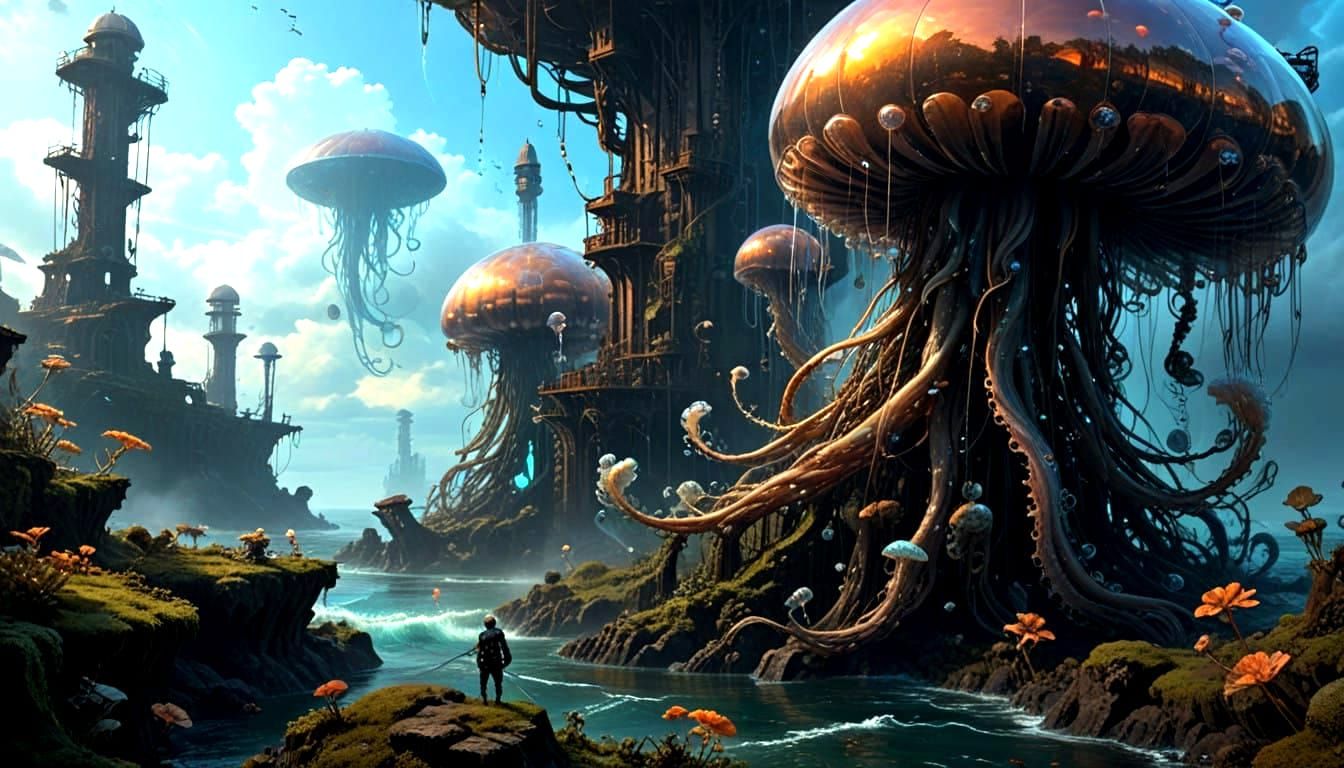 Epic Underwater Battle Scene in a Majestic Submerged World