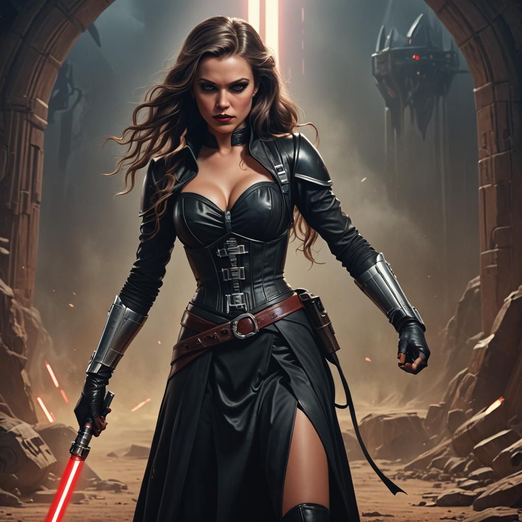 Sith Pin-Up Warrior with Lightsaber
