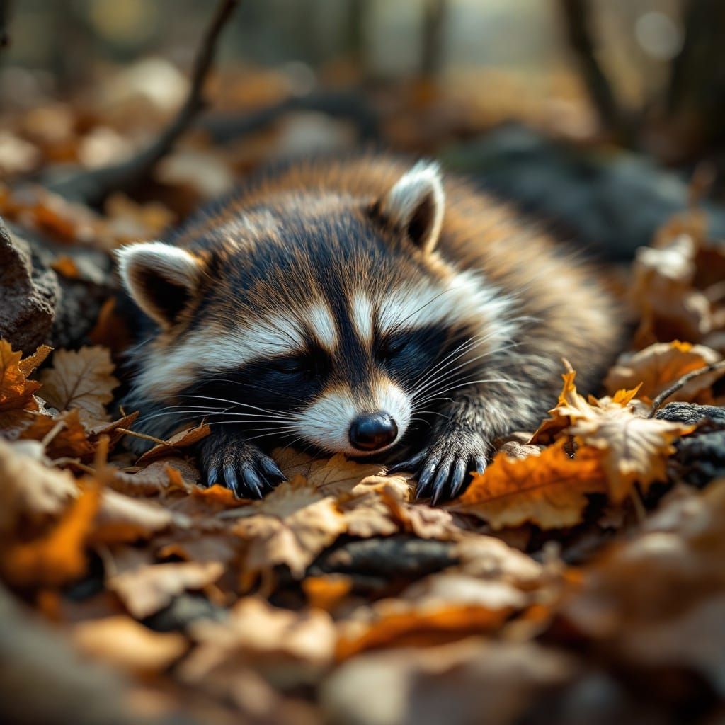 Sleeping Raccoon