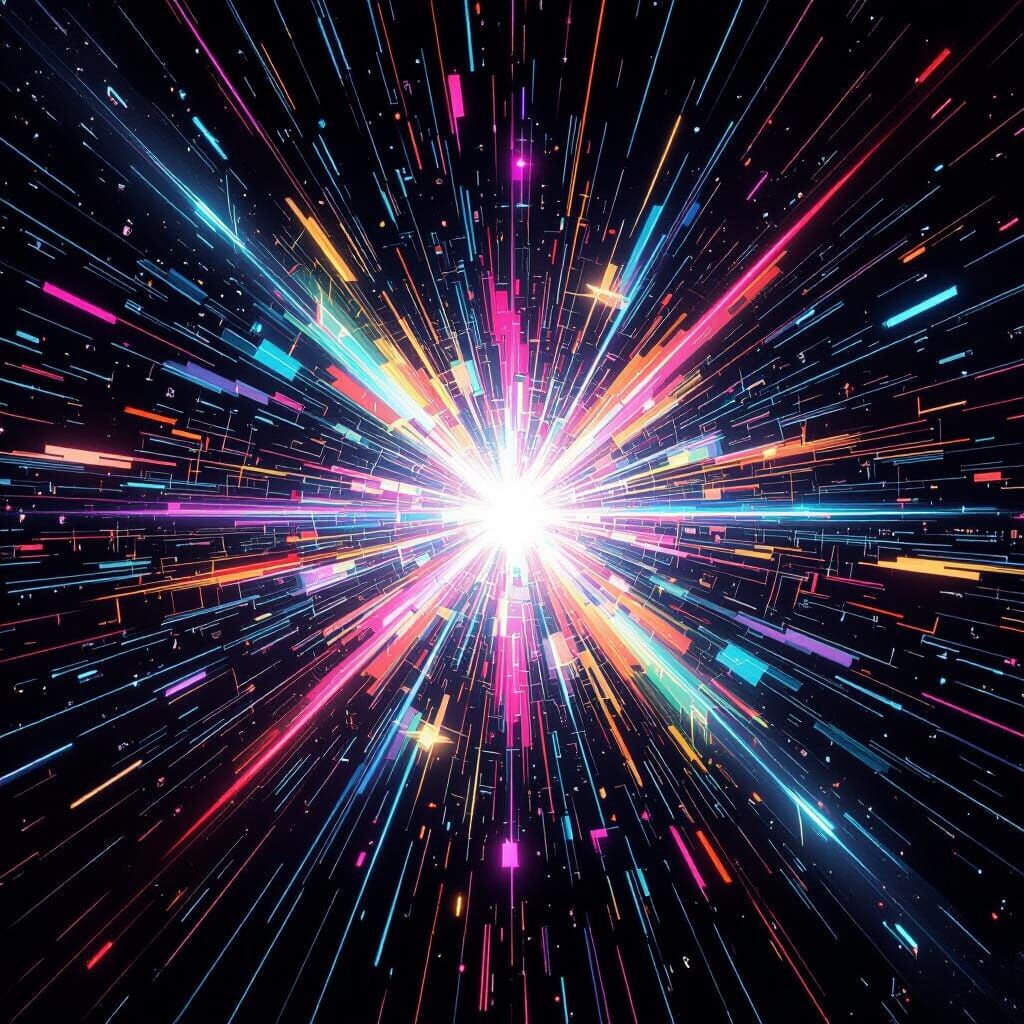 Kaleidoscope Explosion: Cyberpunk Meets Organic Art