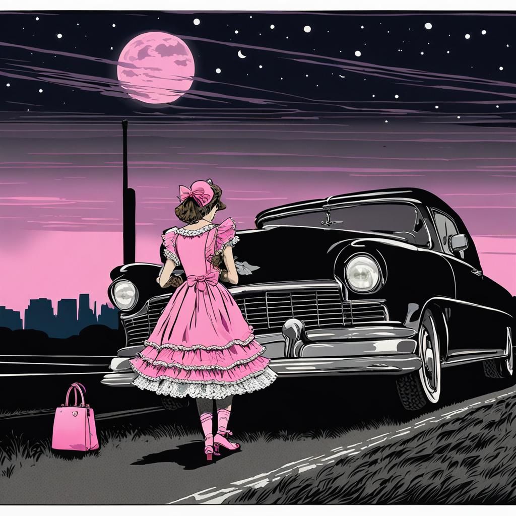 Frightened Sissymaid on Bleak New Jersey Turnpike