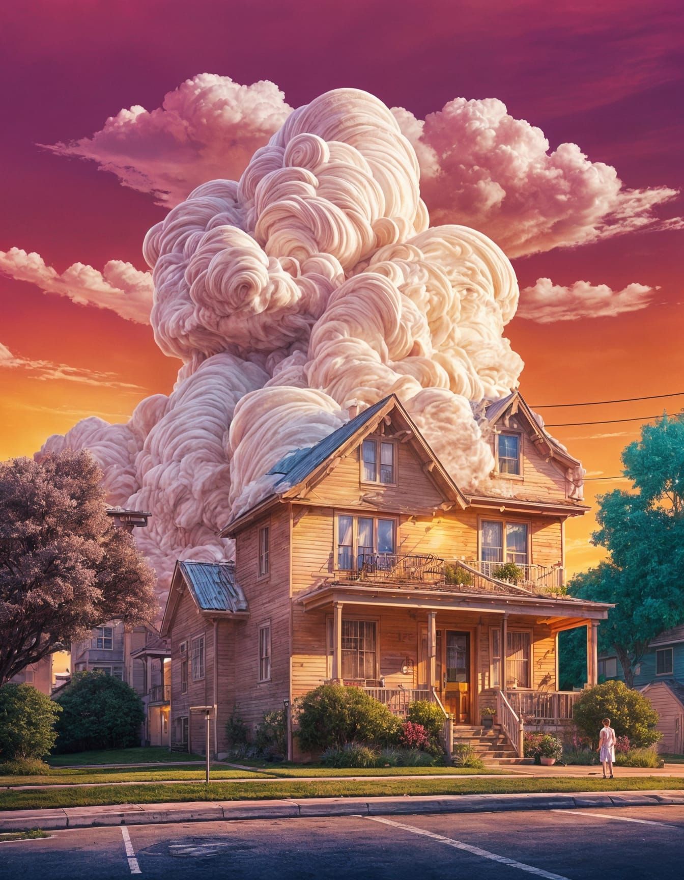 Pink something on the roortop