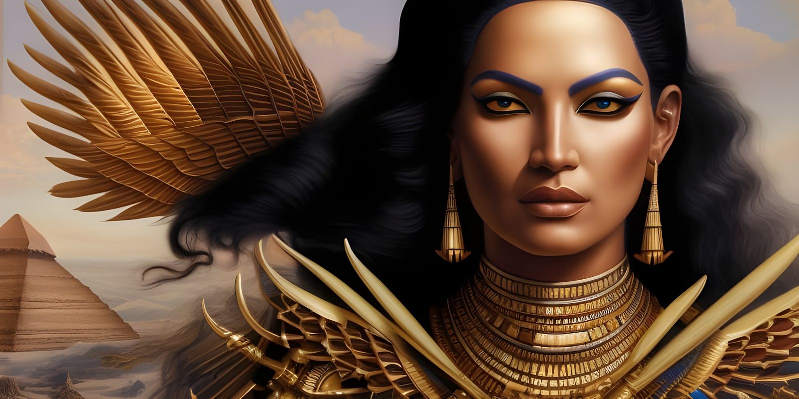 Egyptian Goddess Isis in Graphic Novel Style