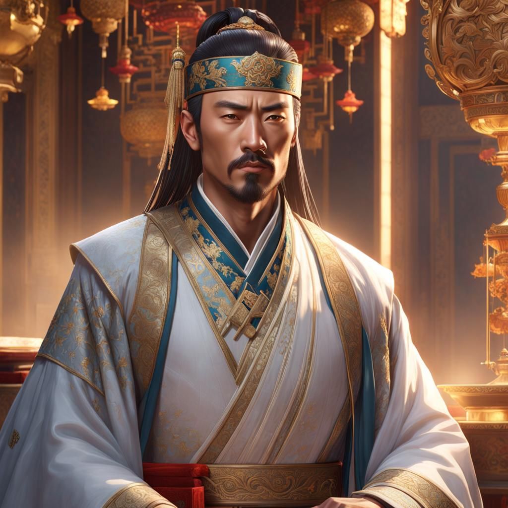 Chinese Nobleman Portrait in Detailed Art Style